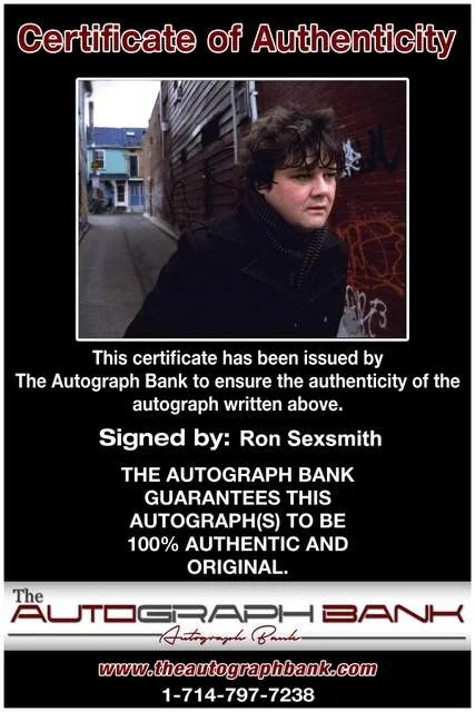 Ron Sexsmith — Ron Sexsmith authentic signed Rock 8x10 photo W/Certificate 119, image 2