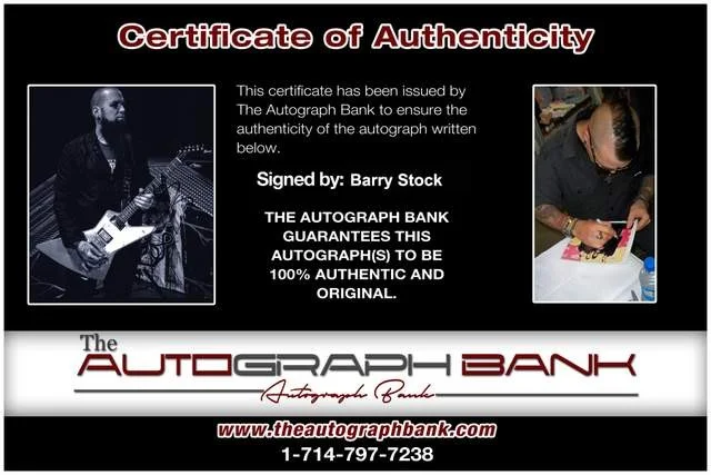Barry Stock — Barry Stock of Three Days Grace authentic signed Rock 8x10 photo /Certificate 11, image 2