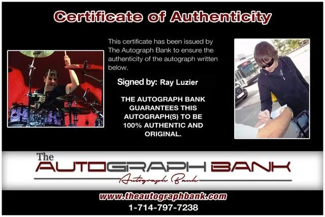 Ray Luzier — Ray Luzier of Korn authentic signed Rock 8x10 photo W/Certificate 105, изображение 2