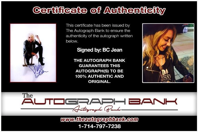 BC Jean — BC Jean Liquid Blue Authentic signed rock 8x10 photo W/Cert Autographed 422-i, image 2