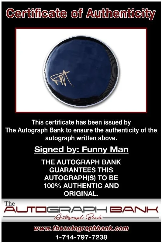 Funny Man — Funny Man authentic signed RAPPER Drumhead W/Certificate Autographed (1219a1), image 2
