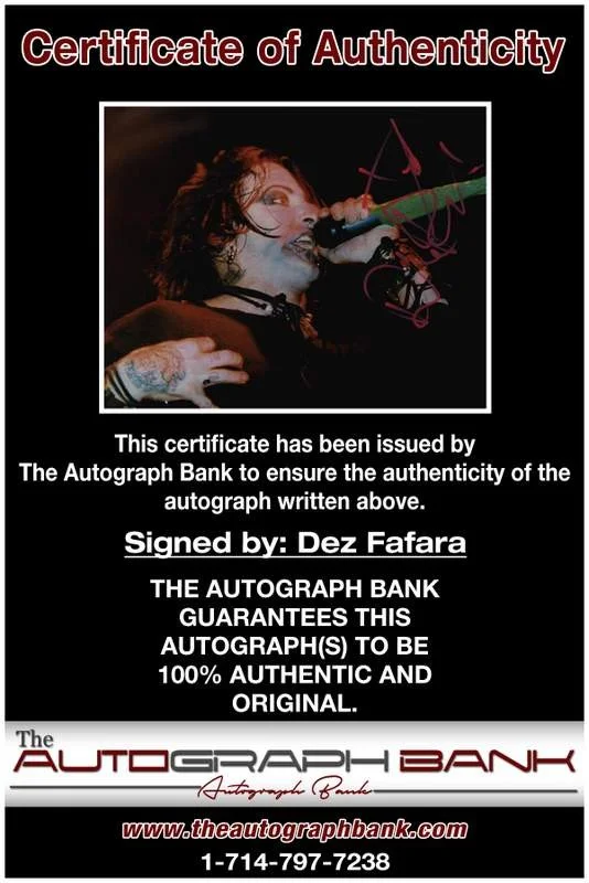 Coal Chamber — Coal Chamber Dez Fafara authentic signed rock 8x10 photo |Cert Autographed A0001, image 2