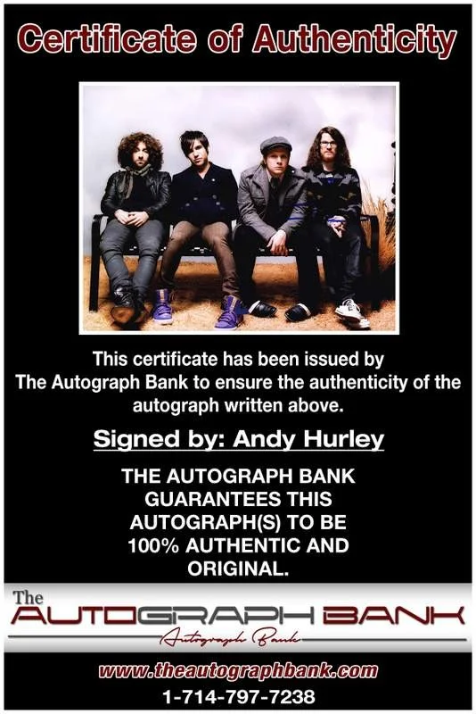 Andy Hurley — Fall Out Boy Andy Hurley authentic signed 8x10 photo |CERT Autographed A0002, image 2