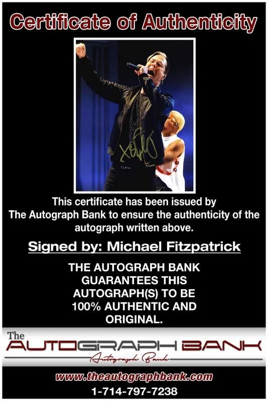 Michael Fitzpatrick — Fitz and The Tantrums Michael Fitzpatrick signed 8x10 photo |CERT A0002, image 2