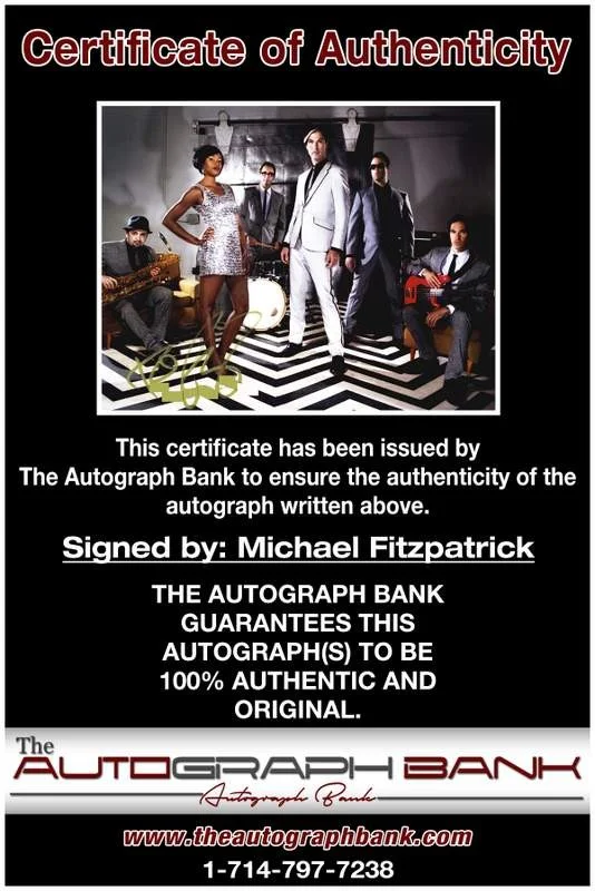 Michael Fitzpatrick — Fitz and The Tantrums Michael Fitzpatrick signed 8x10 photo |CERT A0009, изображение 2