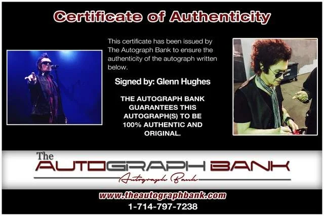 Glenn Hughes — Glenn Hughes Deep Purple authentic signed Rock 8x10 photo W/Cert Autographed 3, изображение 2
