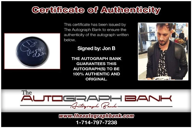 Jon B — Jon B authentic signed RAPPER Drumhead W/Certificate Autographed (1219b1), image 2