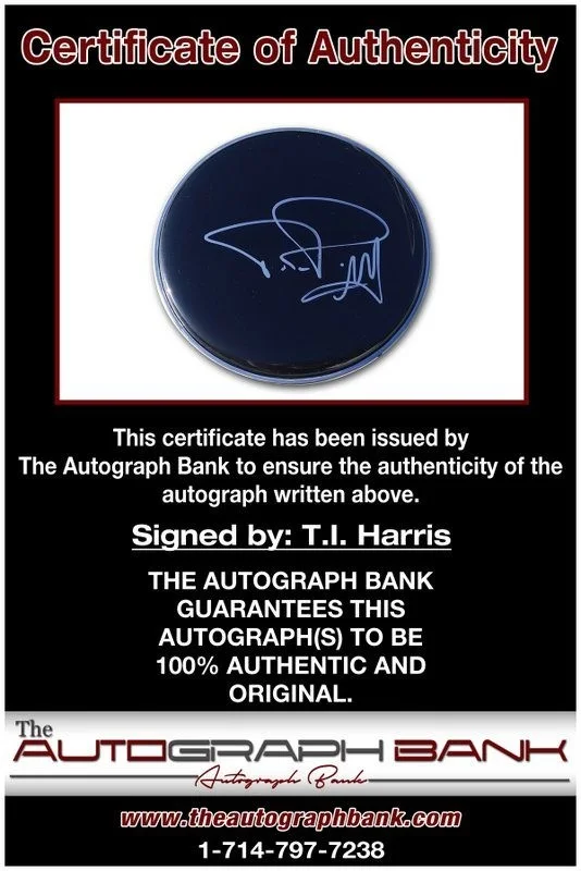 T I Harris — T I Harris authentic signed RAPPER Drumhead W/Certificate Autographed (A2), image 2