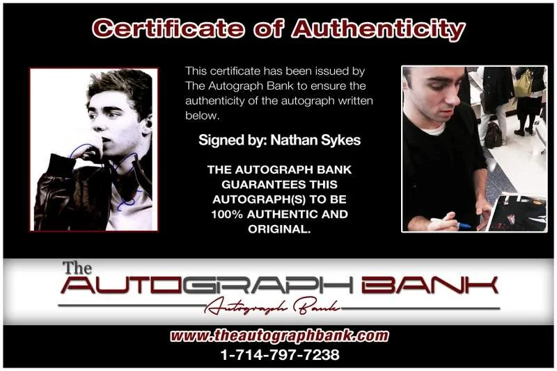 Nathan Sykes — The Wanted Nathan Sykes authentic signed rock 8x10 photo |Cert Autographed A0004, image 2