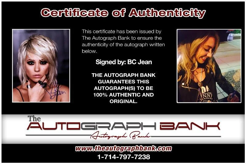 BC Jean — BC Jean Liquid Blue Authentic signed rock 8x10 photo W/Cert Autographed 422-b, изображение 2