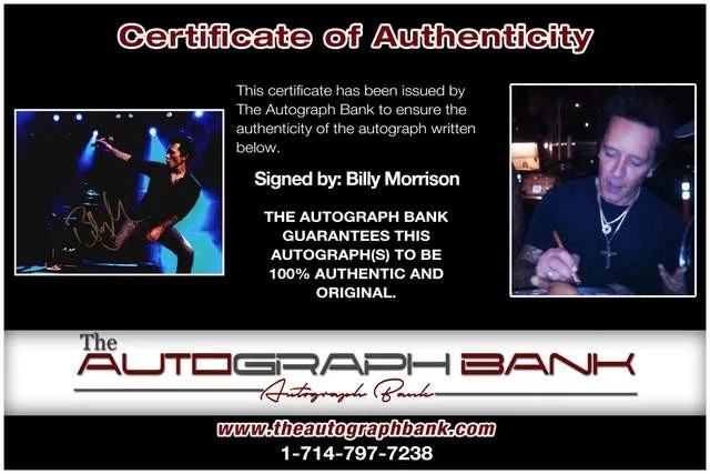 Billy Morrison — Billy Morrison of The Cult authentic signed Rock 8x10 photo W/Cert Autographed, изображение 2