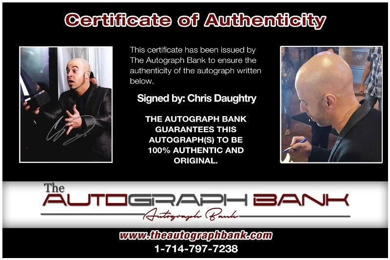 Chris Daughtry — Chris Daughtry Authentic signed rock 8x10 photo W/Cert Autographed 518-g, изображение 2