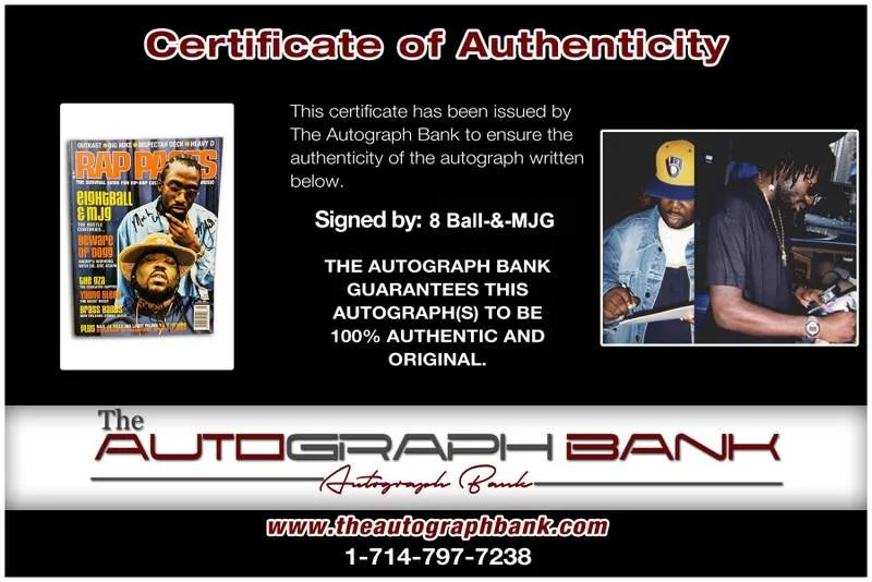 8 Ball, Mjg — Suave House 8 Ball & Mjg signed Rap Pages Magazine W/Certificate Autographed 6, image 2