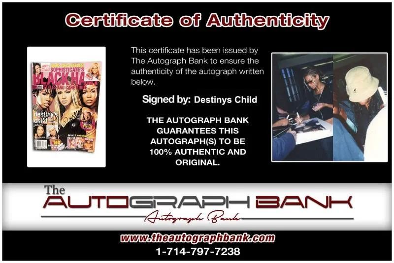 Destinys Child — Destiny's Child signed Black Hair Magazine Authenticated (Beyonce Knowles), image 2