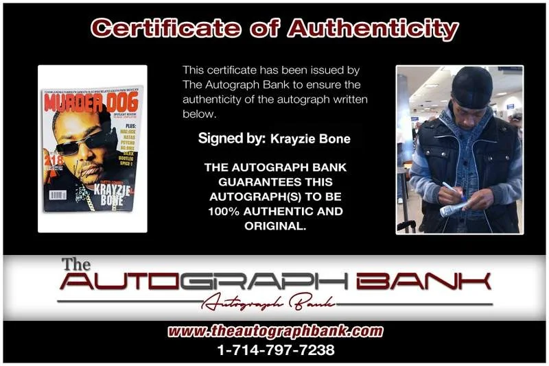 Krayzie Bone — Bone Thugs N Harmony Krayzie Bone signed Murder Dog Magazine (Authenticated), image 2
