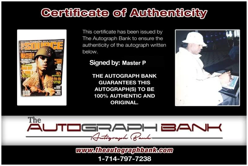 Master P — Master P signed rap Vintage The Source Magazine W/Certificate Autographed, image 2