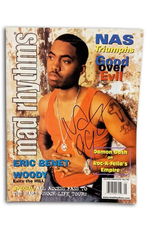 Nas Jones — NYC East Coast Nas Jones signed Mad Rhythms Magazine W/Certificate Autographed