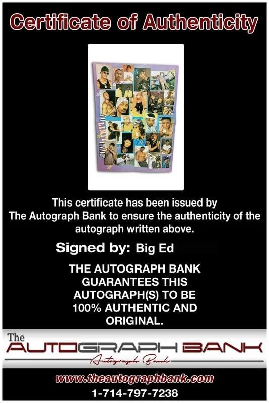 Big Ed — Big Ed authentic signed rap magazine poster W/Certificate Autographed (A0011), image 2