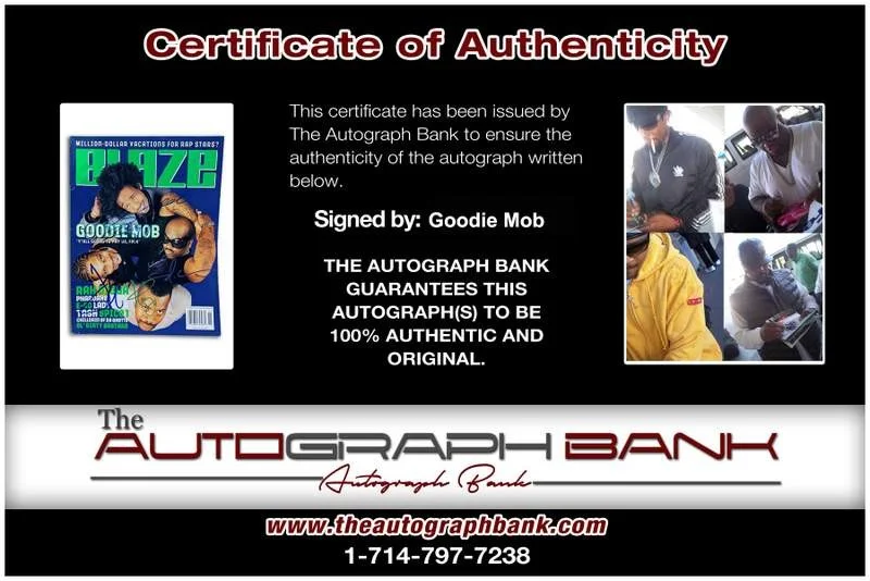 Goodie Mob — Goodie Mob signed Blaze Magazine W/Certificate Autographed (Authenticated), image 2