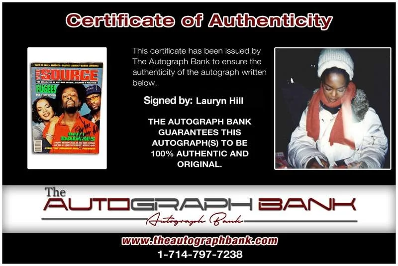 Lauryn Hill — Lauryn Hill authentic signed The Source Magazine W/Certificate Autographed, image 2