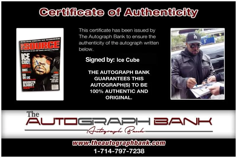 Ice Cube — NWA Ice Cube authentic signed rap The Source Magazine W/Certificate Autographed, image 2