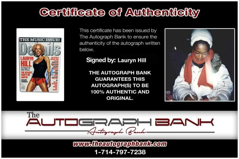 Lauryn Hill — The Fugees Lauryn Hill signed Details Magazine W/Certificate Autographed, изображение 2