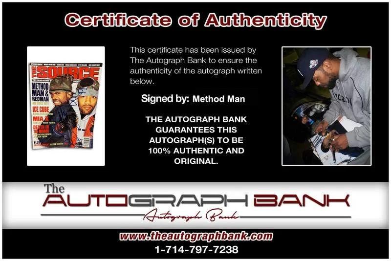 Method Man, Redman — Wu Tang Clan Method Man Redman signed The Source Magazine W/Cert Autographed, image 2