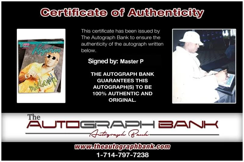 Master P — No Limit Tank Master P signed rap V100 Radio Rhythm Magazine W/Cert Autograph, image 2