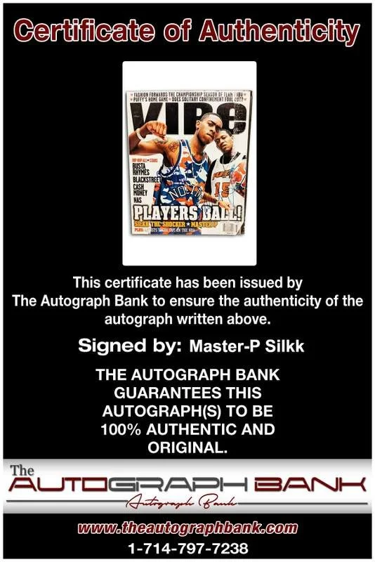 Master P, Silkk The Shocker — Master P Silkk The Shocker authentic signed Vibe Magazine W/Cert Autographed, image 2