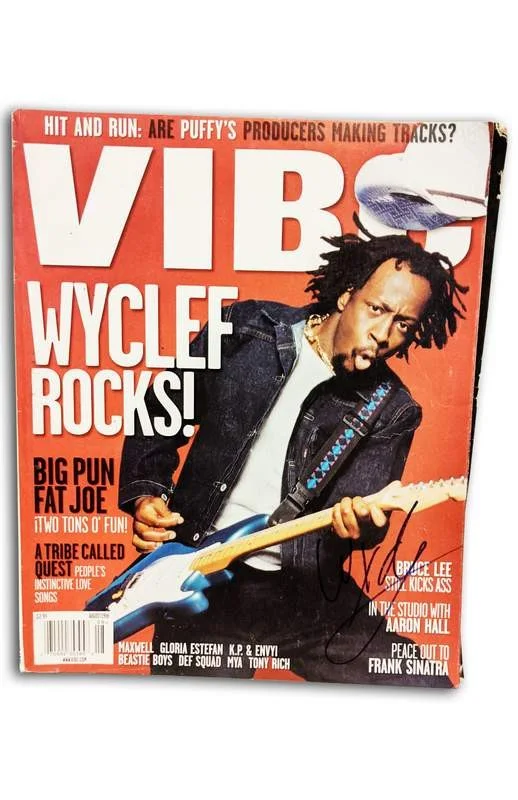 Wyclef Jean — Fugees Wyclef Jean signed Vibe Magazine /Certificate Autographed (AUTHENTICATED)