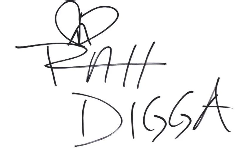 Rah Digga — Rah Digga authentic signed rap Notecard W/Certificate Autographed (A0024)
