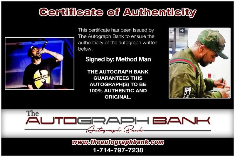 Method Man — Wu Tang Clan Method Man authentic signed rap 10x15 photo |Cert Autographed A0010, image 2
