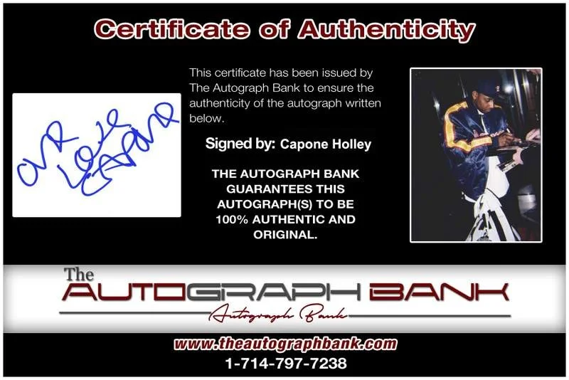 Capone — Capone Holley authentic signed rap Notecard W/Certificate Autographed A0013, image 2