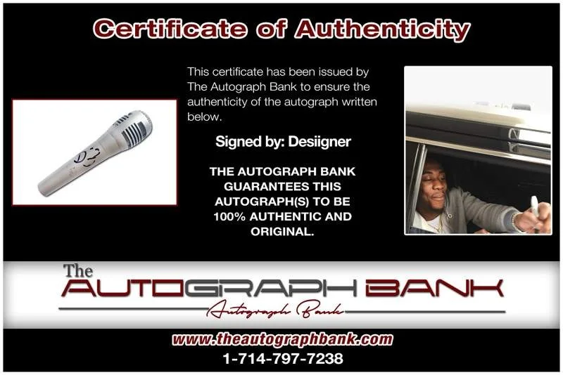 Desiigner — Desiigner authentic signed rap mic W/Certificate Autographed (A0004), image 2