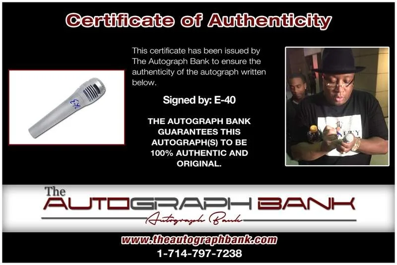 E-40 — E-40 authentic signed rap mic W/Certificate Autographed (A0002), image 2