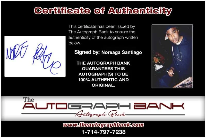 Noreaga — Noreaga Santiago authentic signed rap Notecard W/Certificate Autographed A22, image 2
