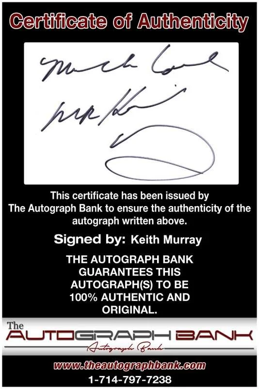 Keith Murray — Keith Murray authentic signed rap Notecard W/Certificate Autographed (A0018), image 2