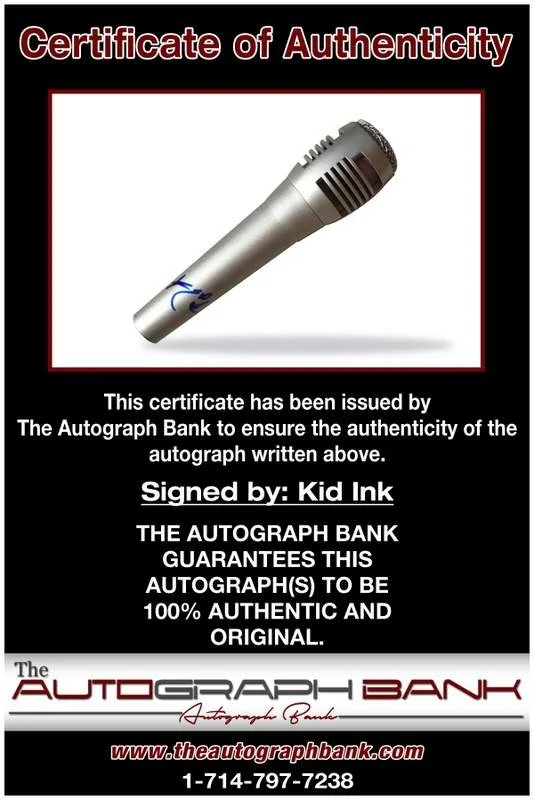 Kid Ink — Kid Ink authentic signed rap mic W/Certificate Autographed (A0075), image 2
