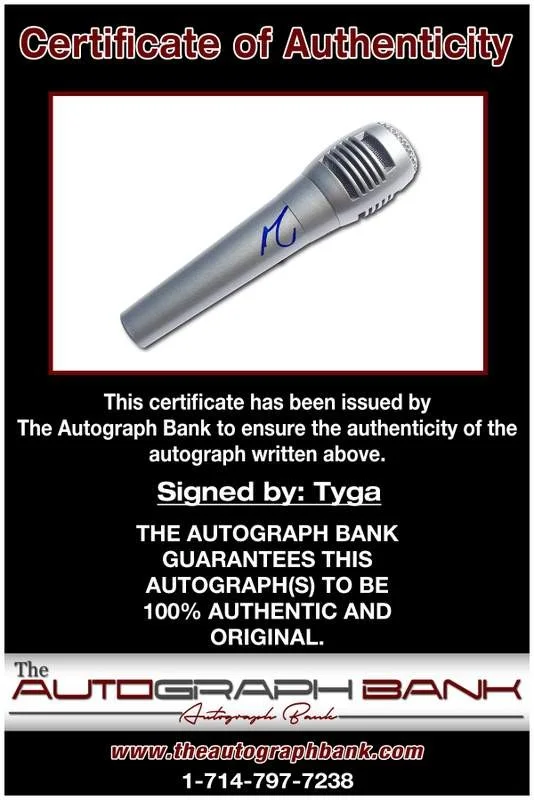 Tyga — Tyga authentic signed rap mic W/Certificate Autographed (A0001), image 2
