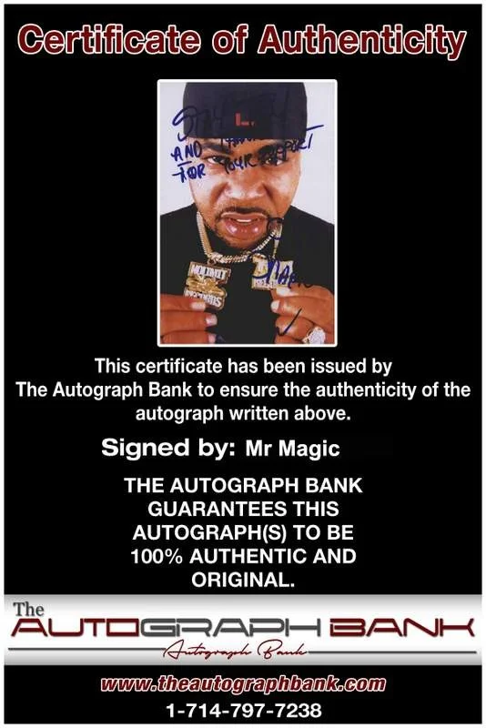 Mr Magic — No Limit Records Awood Johnson Mr Magic signed rap 4x6 photo W/Cert Autograph A8, image 2