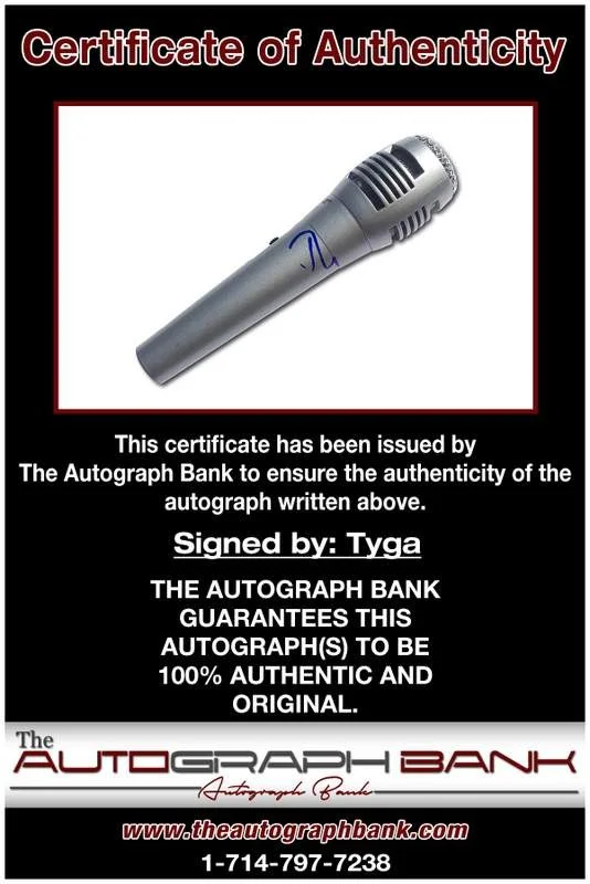 Tyga — Tyga authentic signed rap mic W/Certificate Autographed (A0002), image 2