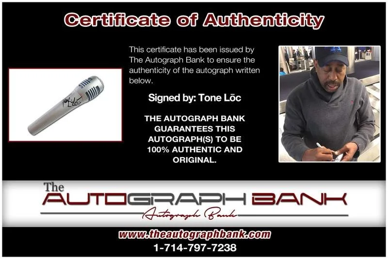 Tone Loc — Tone Loc authentic signed rap mic W/Certificate Autographed (A0003), image 2