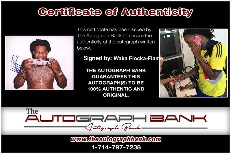 Waka Flocka Flame — Waka Flocka-Flame authentic signed rap 8x10 photo W/Certificate Autographed 1196, изображение 2