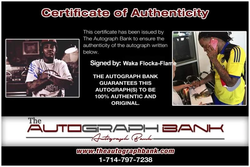 Waka Flocka Flame — Waka Flocka-Flame authentic signed rap 8x10 photo W/Certificate Autographed 1194, image 2