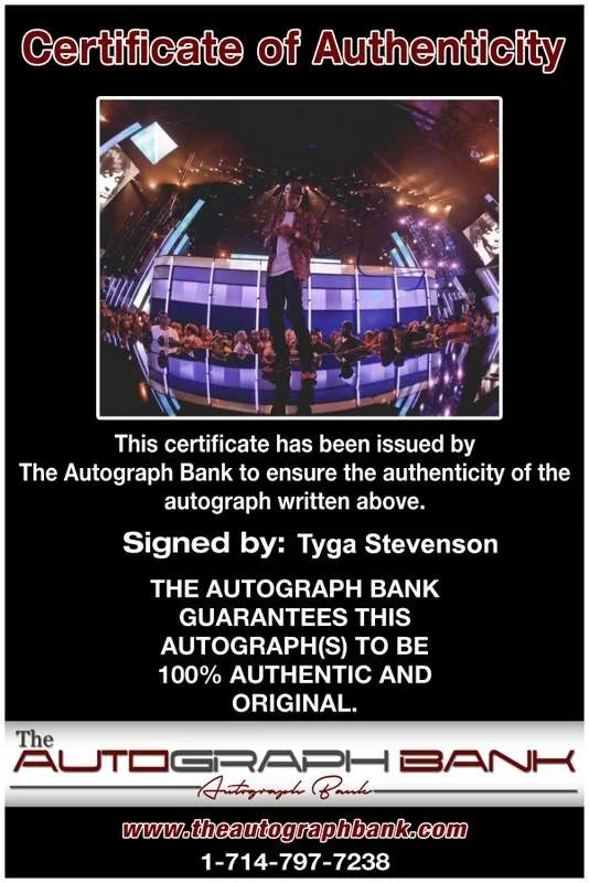 Tyga — Tyga Stevenson authentic signed rap 8x10 photo W/Certificate Autographed (A1186), image 2