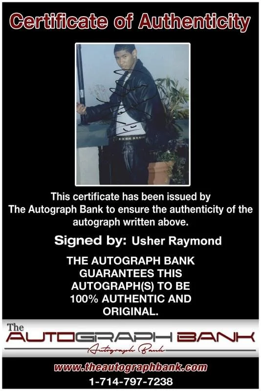 Usher Raymond — Usher Raymond authentic signed rap 8x10 photo W/Certificate Autographed (A1192), image 2