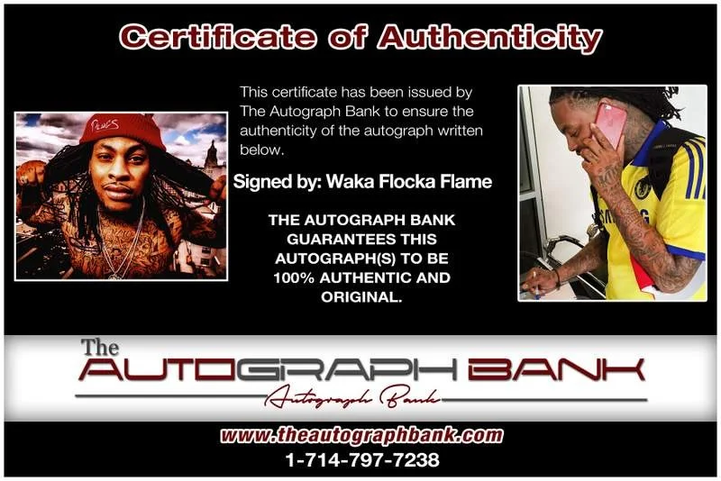 Waka Flocka — Waka Flocka Flame authentic signed rap 8x10 photo W/Cert Autographed A00269, image 2