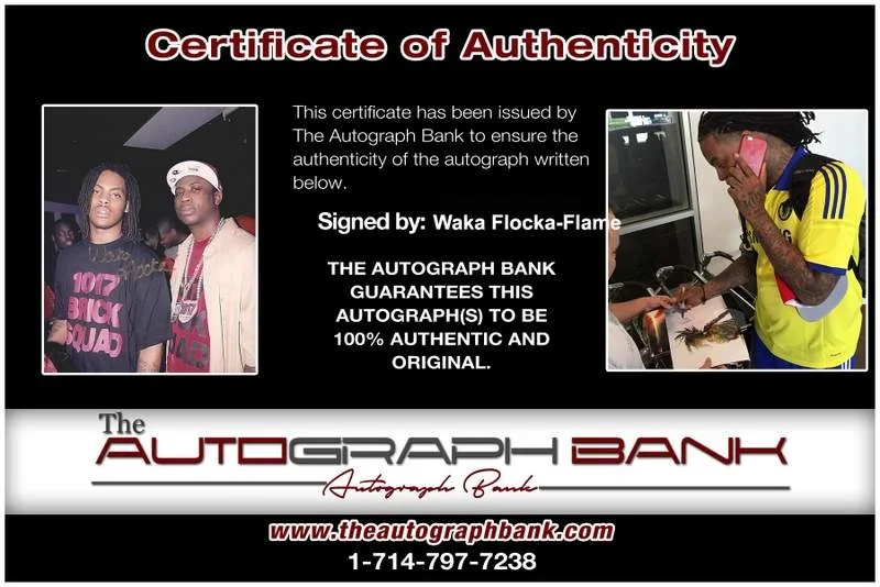 Waka Flocka Flame — Waka Flocka-Flame authentic signed rap 8x10 photo W/Certificate Autographed 1199, image 2