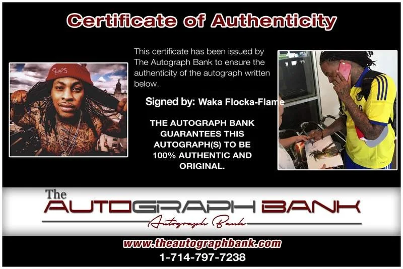Waka Flocka Flame — Waka Flocka-Flame authentic signed rap 8x10 photo W/Certificate Autographed 1195, image 2