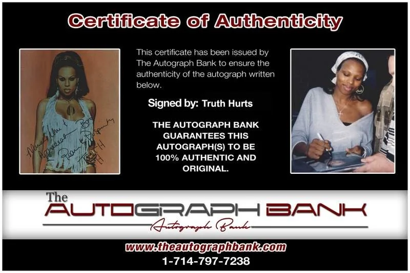 Truth Hurts — Truth Hurts authentic signed rap 8x10 photo W/Certificate Autographed (A1179), image 2